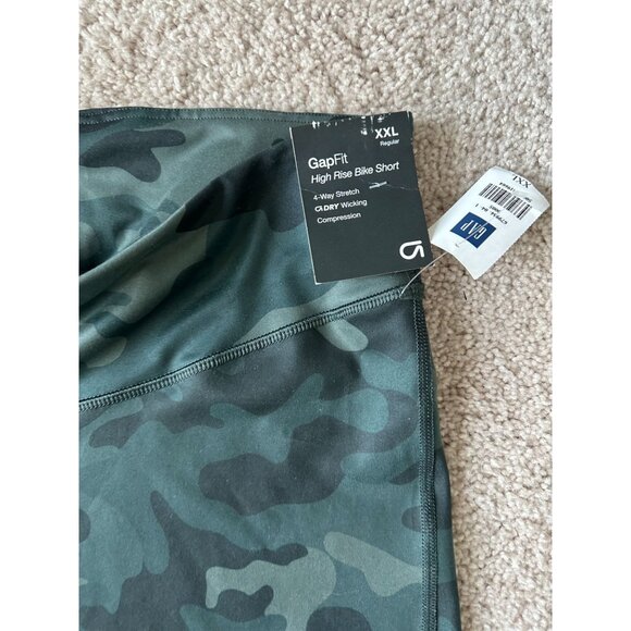 GAP Fit Women's Camo High Rise Bike Shorts Sz XXL NEW - Picture 3 of 5
